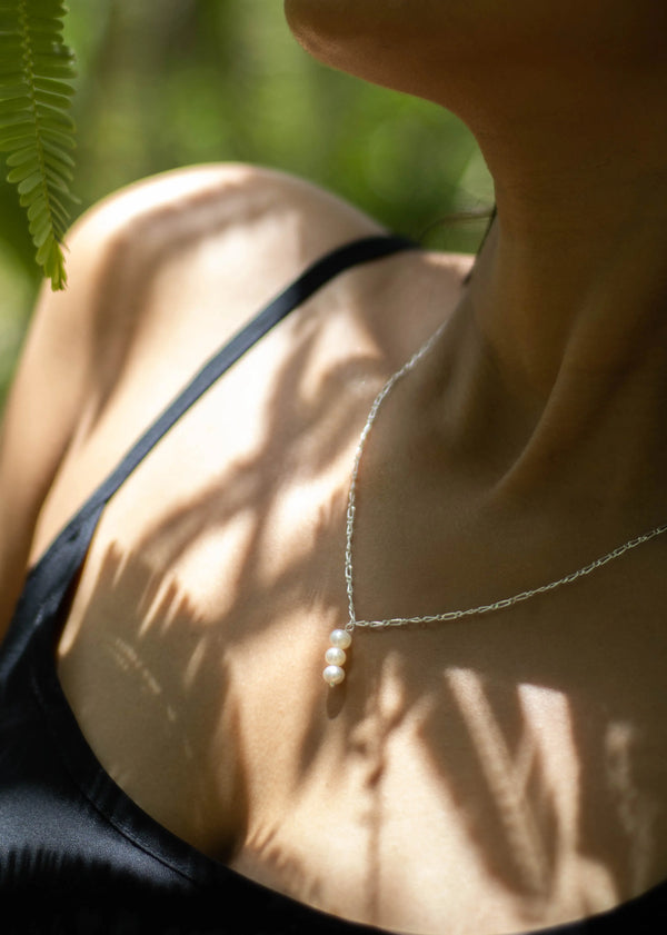 Natural Freshwater Pearl Sterling Silver Necklace