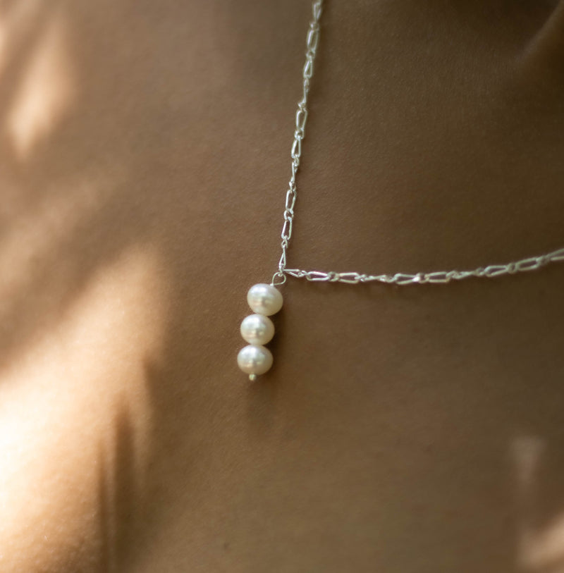 Natural Freshwater Pearl Sterling Silver Necklace