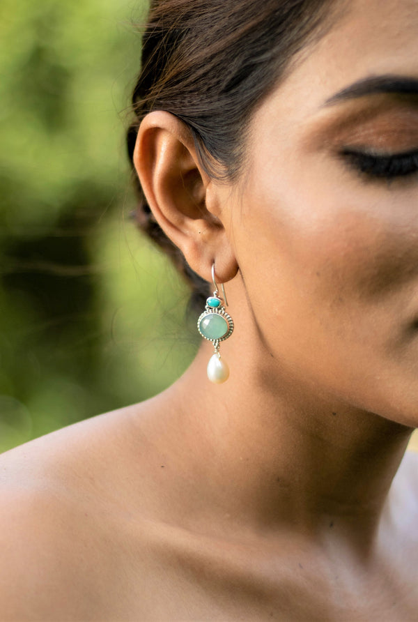 Pearl Turquoise Drop  Earring