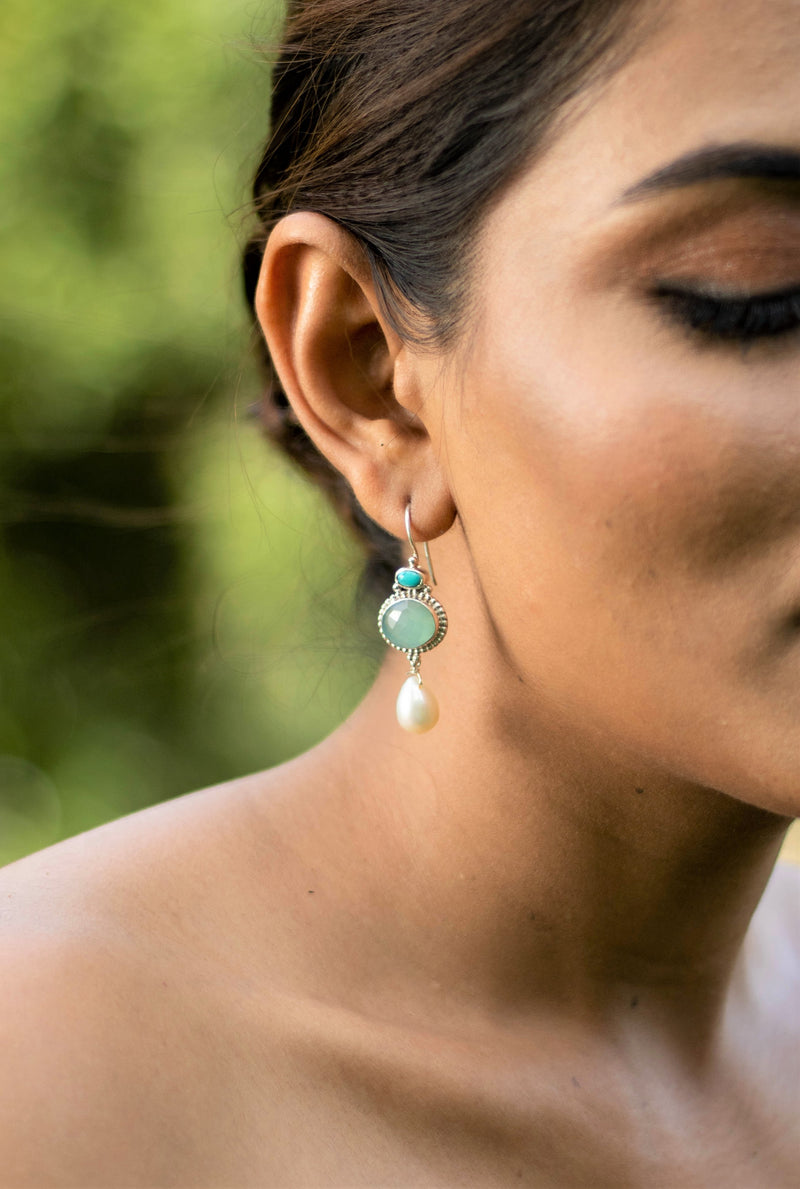 Pearl Turquoise Drop  Earring