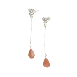 Moonstone Pearl Drop Earring